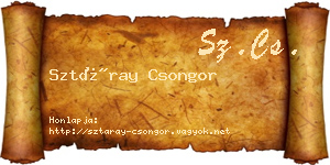 Sztáray Csongor névjegykártya